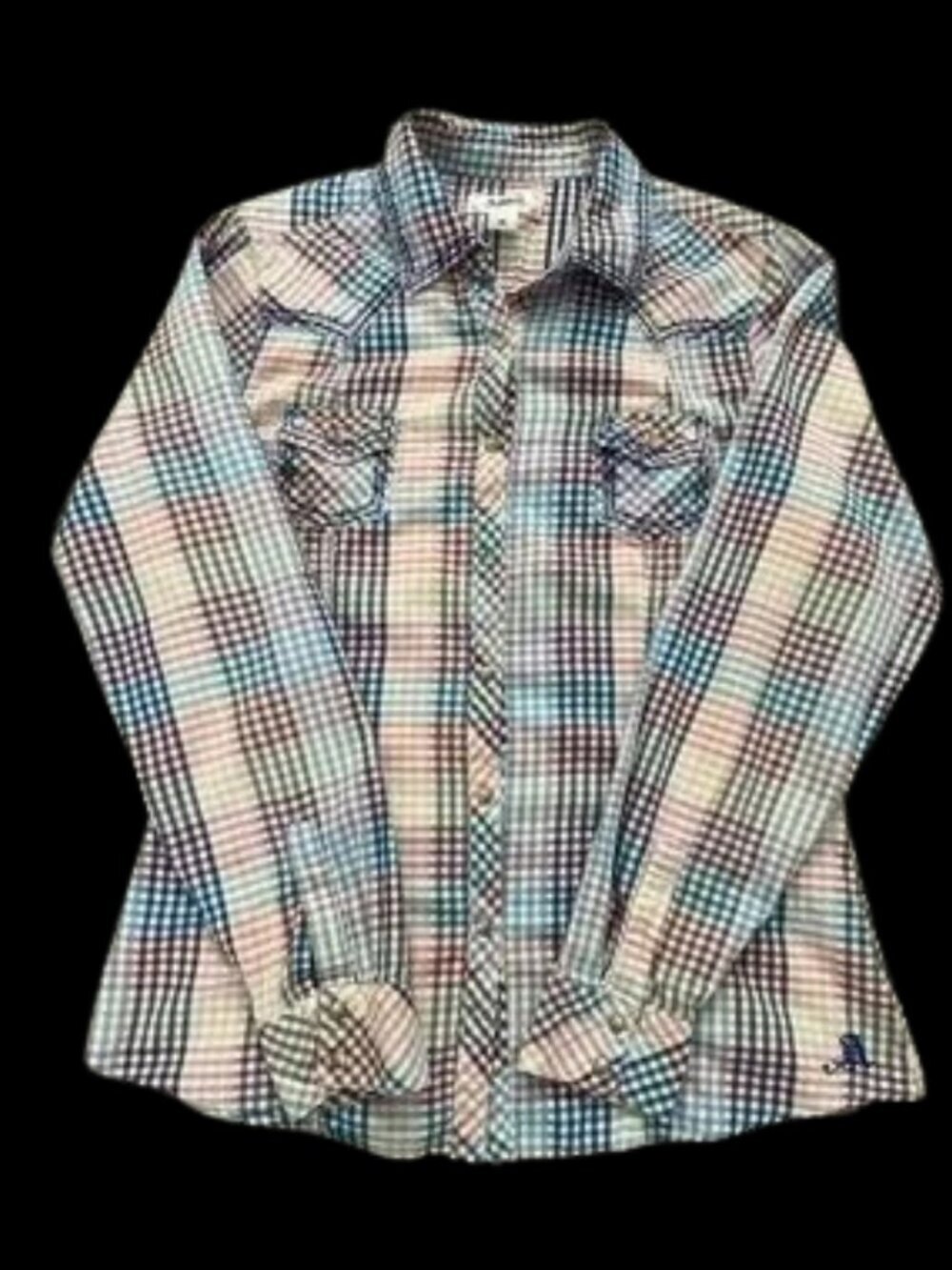 Adiktd Women’s Plaid Button-Front Long-Sleeve Western Shirt Multi-Color - Size S